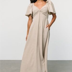Indie Back Tie Dress - Baltic Born - Oatmeal - Medium